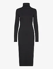 Calvin Klein Jeans - LOGO ELASTIC RIB LONG DRESS - aptemtos suknelės - ck black - 0