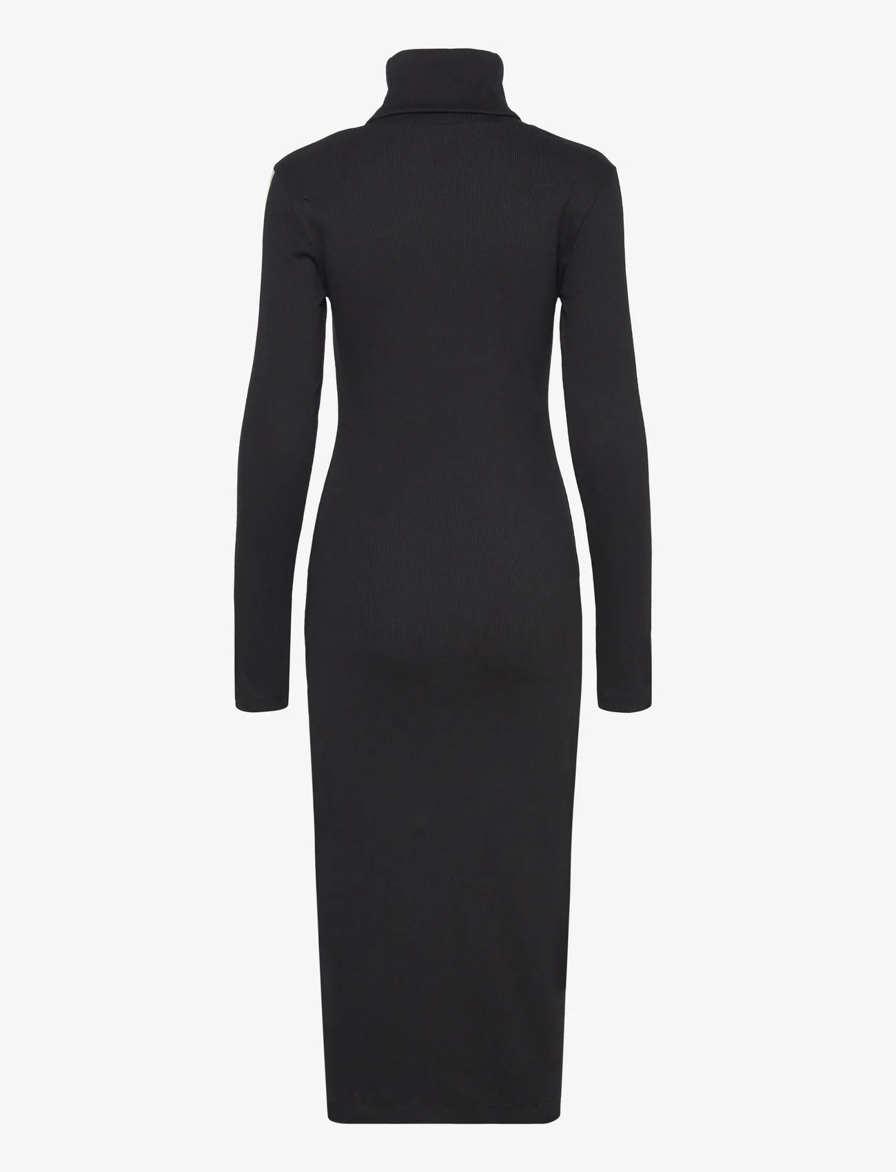 Calvin Klein Jeans - LOGO ELASTIC RIB LONG DRESS - sukienki dopasowane - ck black - 1