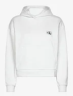 WOVEN LABEL HOODIE - BRIGHT WHITE