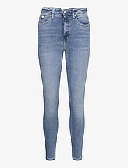 Calvin Klein Jeans - HIGH RISE SUPER SKINNY ANKLE - džinsa bikses ar šaurām starām - denim light - 0