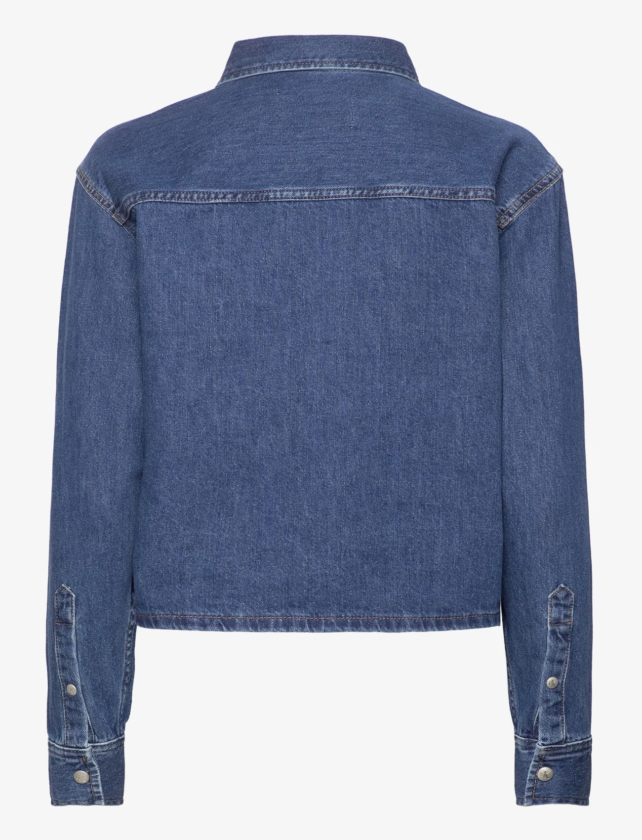 Calvin Klein Jeans - CROPPED DAD DENIM SHIRT - jeansskjortor - denim medium - 1