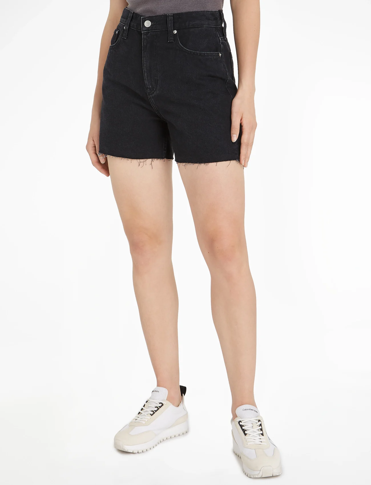 Calvin Klein Jeans - MOM SHORT - denim shorts - denim black - 1