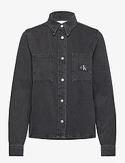 Calvin Klein Jeans - SLIM DENIM SHIRT - džinsa krekli - denim black - 0