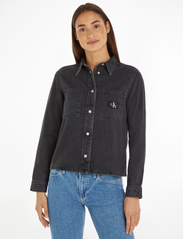 Calvin Klein Jeans - SLIM DENIM SHIRT - teksasärgid - denim black - 2