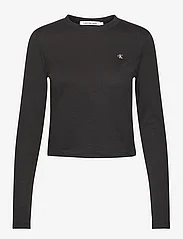 Calvin Klein Jeans - CK EMBRO BADGE LS BABY TEE - topi ar garām piedurknēm - ck black - 0