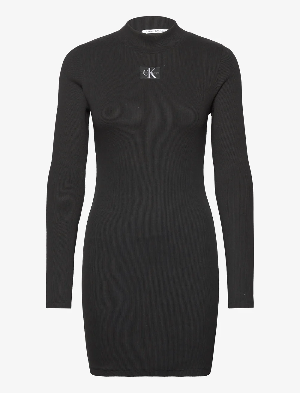 Calvin Klein Jeans Woven Label Rib Ls Dress - Midi dresses