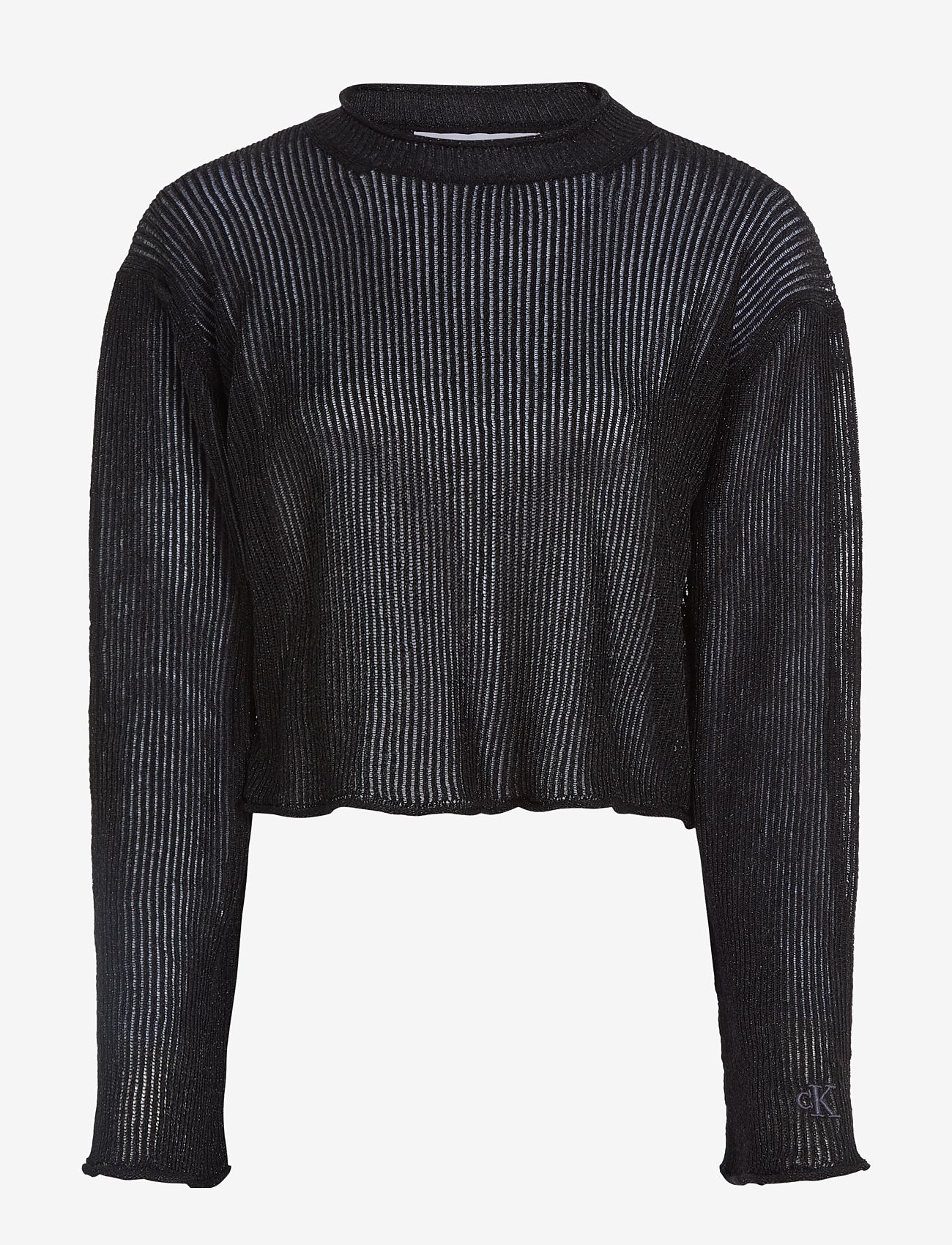 Calvin Klein Jeans - METALLIC SWEATER - džemperiai - ck black - 0