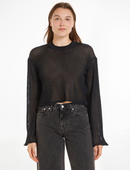 Calvin Klein Jeans - METALLIC SWEATER - strikkegensere - ck black - 1
