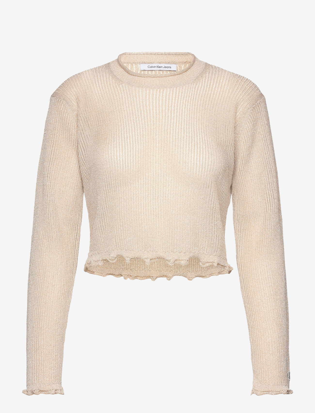 Calvin Klein Jeans - METALLIC SWEATER - höstkläder - frosted almond - 0