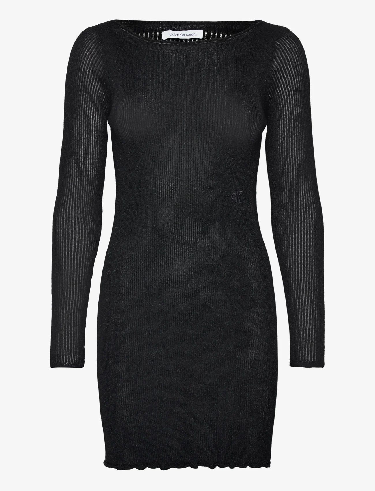 Calvin Klein Jeans - METALLIC SWEATER DRESS - sukienki dopasowane - ck black - 0