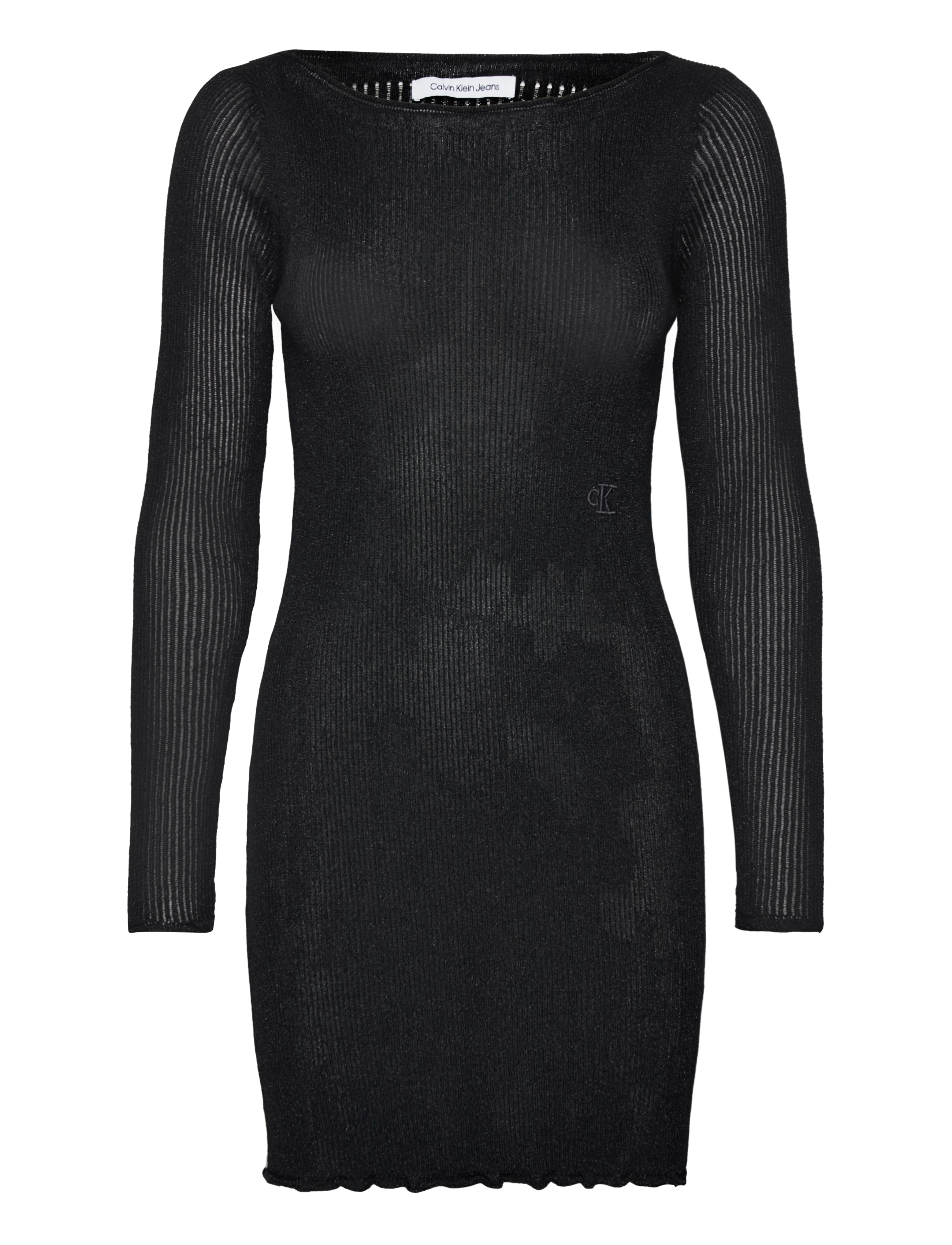 Calvin Klein Jeans METALLIC SWEATER DRESS - Klänningar - CK BLACK / black