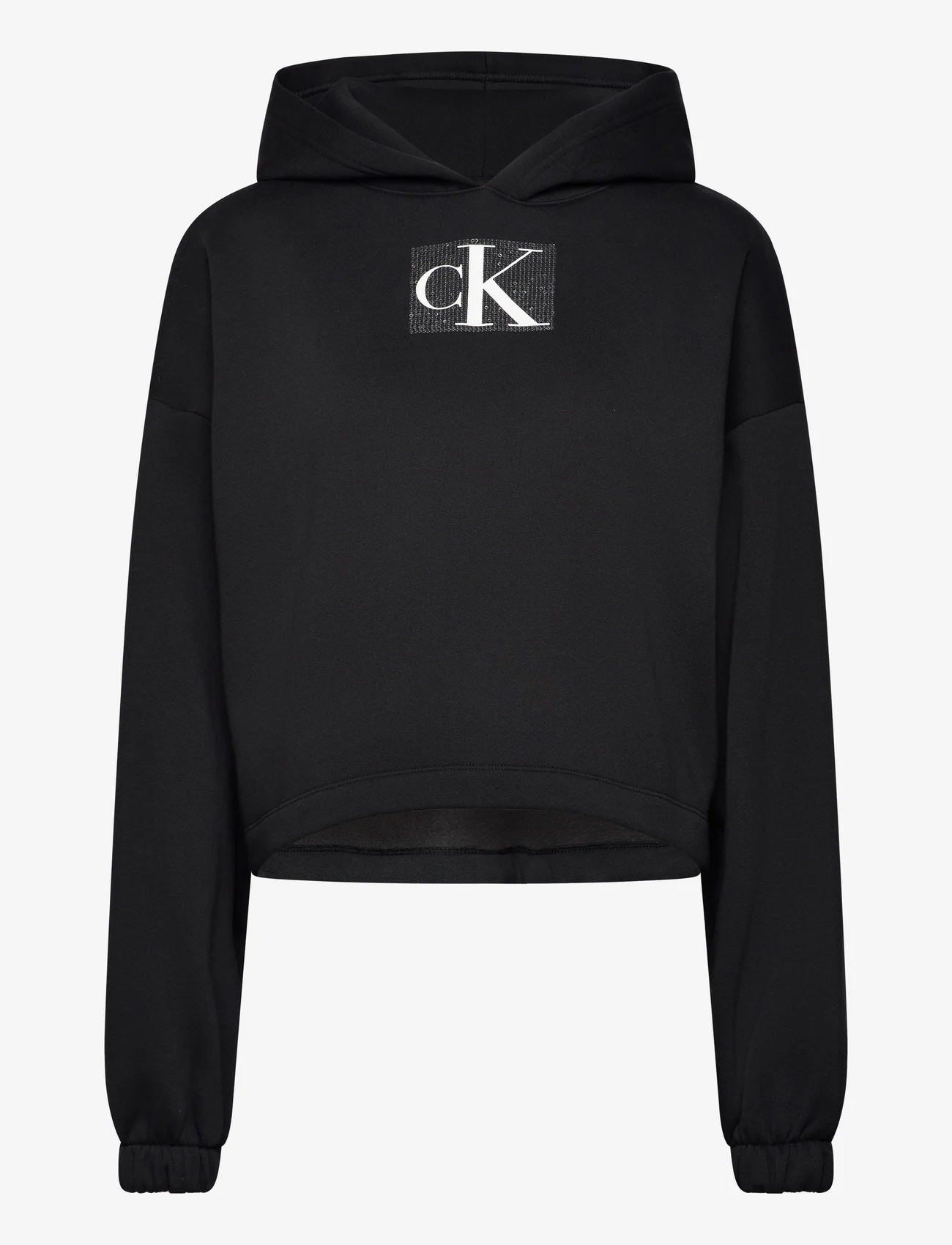 Calvin Klein Jeans - SEQUIN HOODIE - collegepaidat & hupparit - ck black - 0