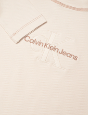 Calvin Klein Jeans - HERO MONOLOGO RIB LONG SLEEVE - long-sleeved tops - ivory - 3
