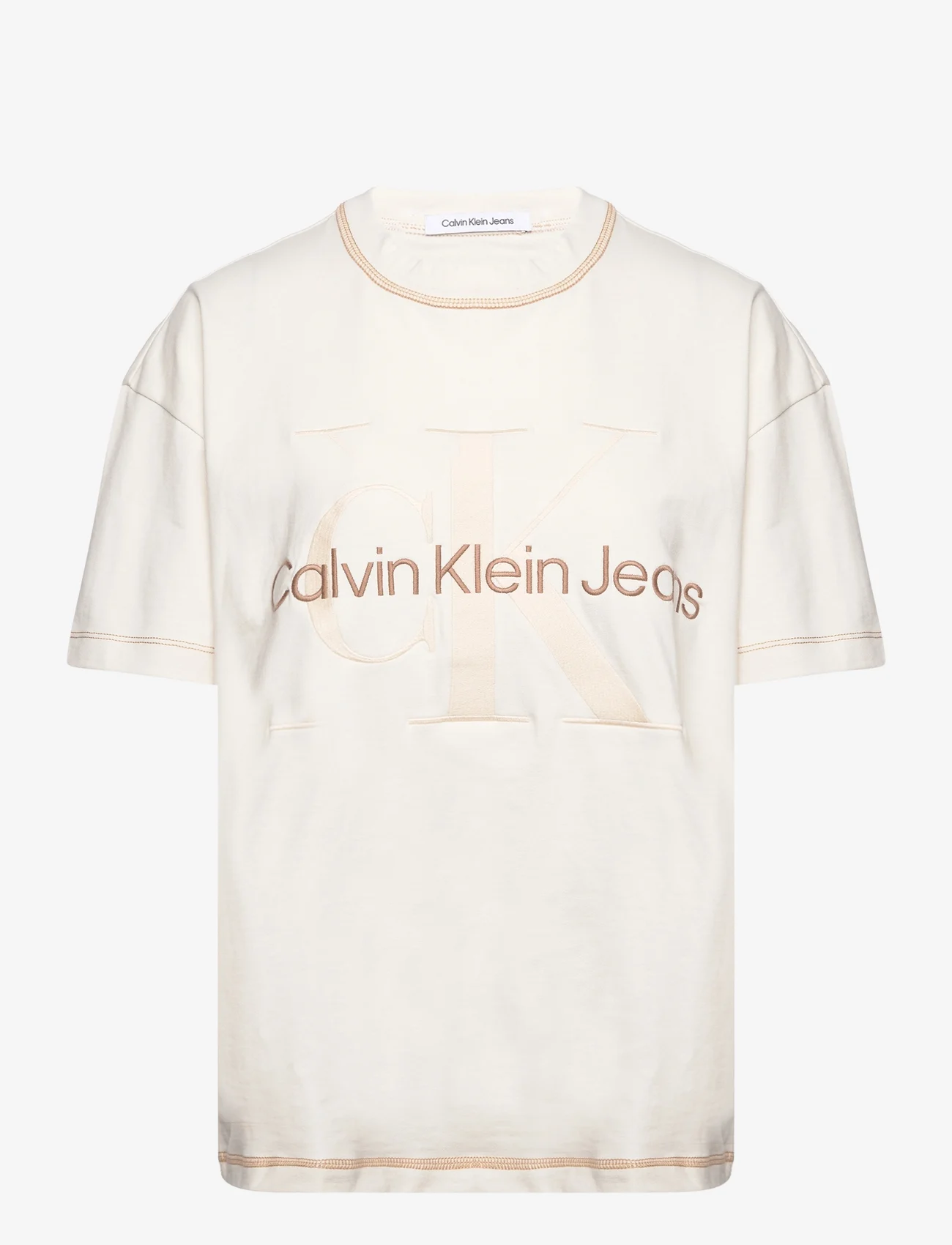 Calvin Klein Jeans - HERO MONOLOGO BOYFRIEND TEE - t-shirty - ivory - 0
