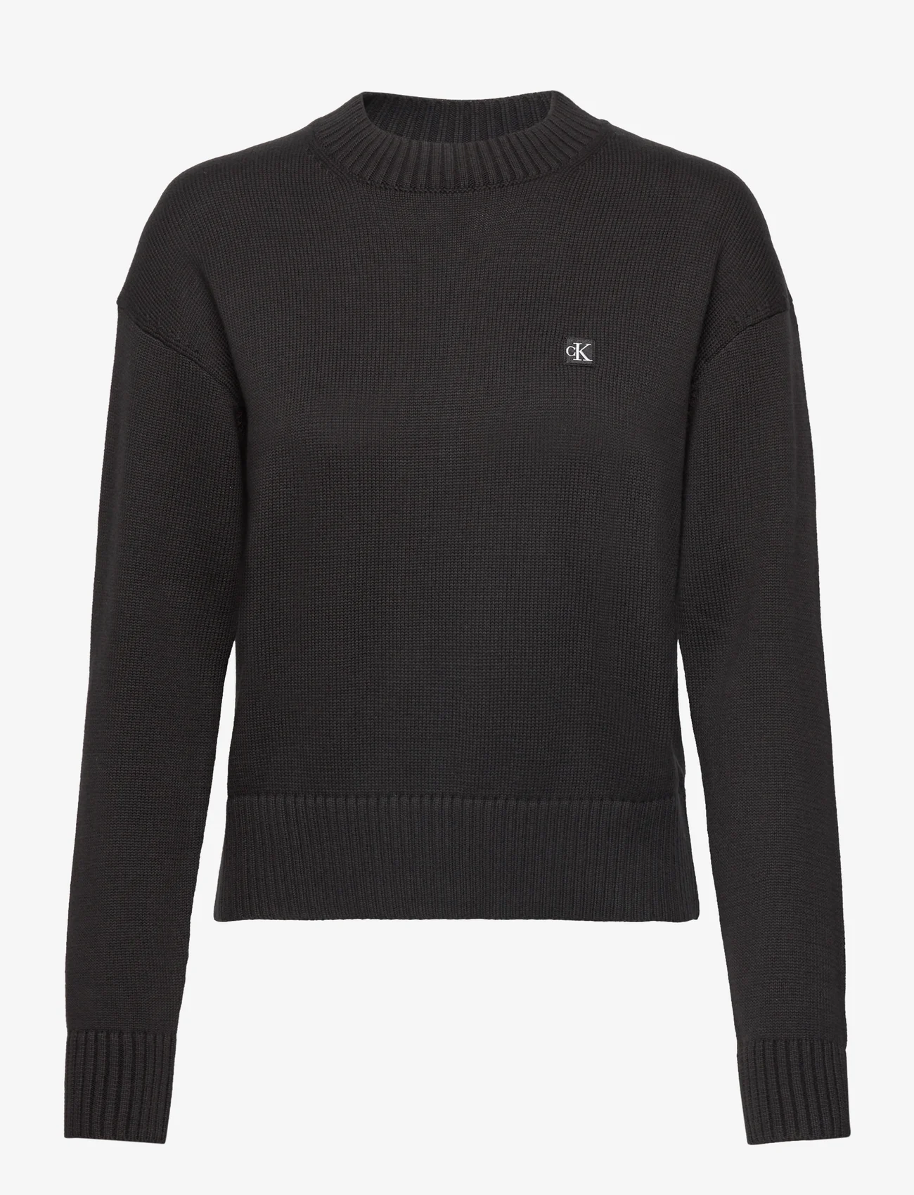 Calvin Klein Jeans - CK EMBRO BADGE SWEATER - swetry - ck black - 0