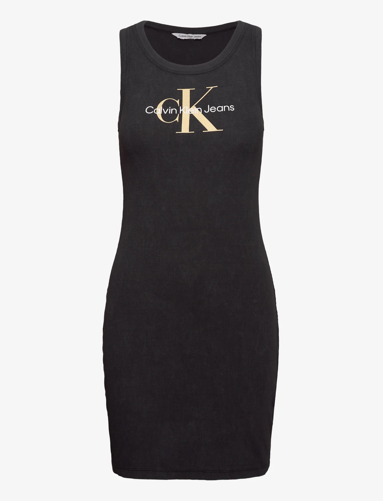 Calvin Klein Jeans - ARCHIVAL MONOLOGO RIB TANK DRESS - marškinėlių tipo suknelės - ck black - 0