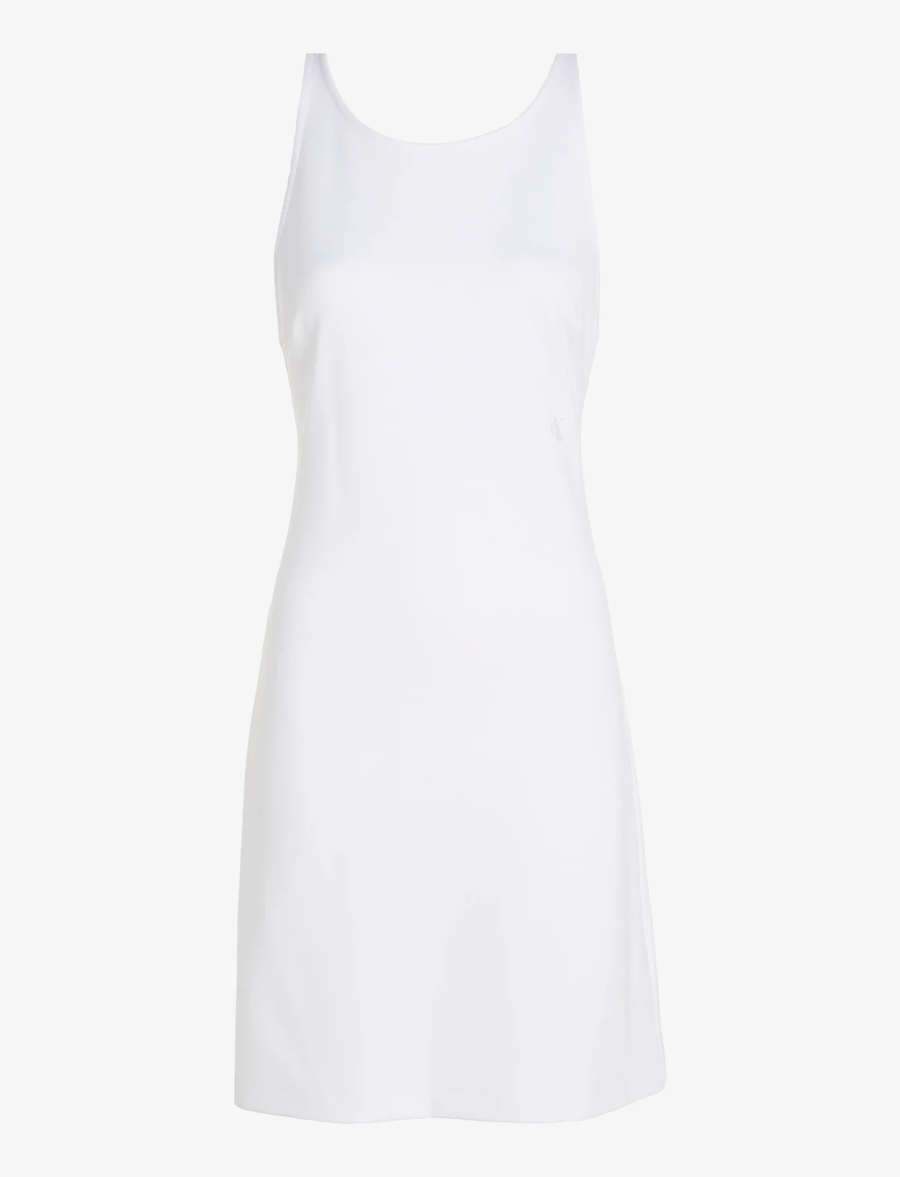 Calvin Klein Jeans - SHEEN MILANO BACK STRAP DRESS - kurze kleider - bright white - 0