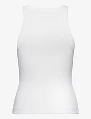 Calvin Klein Jeans - VARIEGATED RIB WOVEN TAB TANK - sleeveless tops - bright white - 1