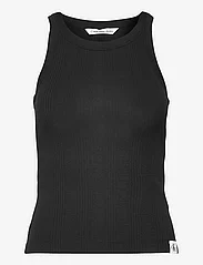 Calvin Klein Jeans - VARIEGATED RIB WOVEN TAB TANK - lowest prices - ck black - 0