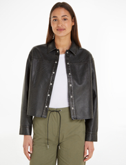 Calvin Klein Jeans - FAUX LEATHER RELAXED SHIRT - spring jackets - ck black - 2