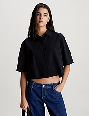 Calvin Klein Jeans - BACK DETAIL SEERSUCKER SHIRT - krekli ar īsām piedurknēm - ck black - 2
