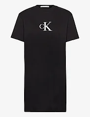 Calvin Klein Jeans - SATIN CK T-SHIRT DRESS - t-shirt-kleider - ck black - 0