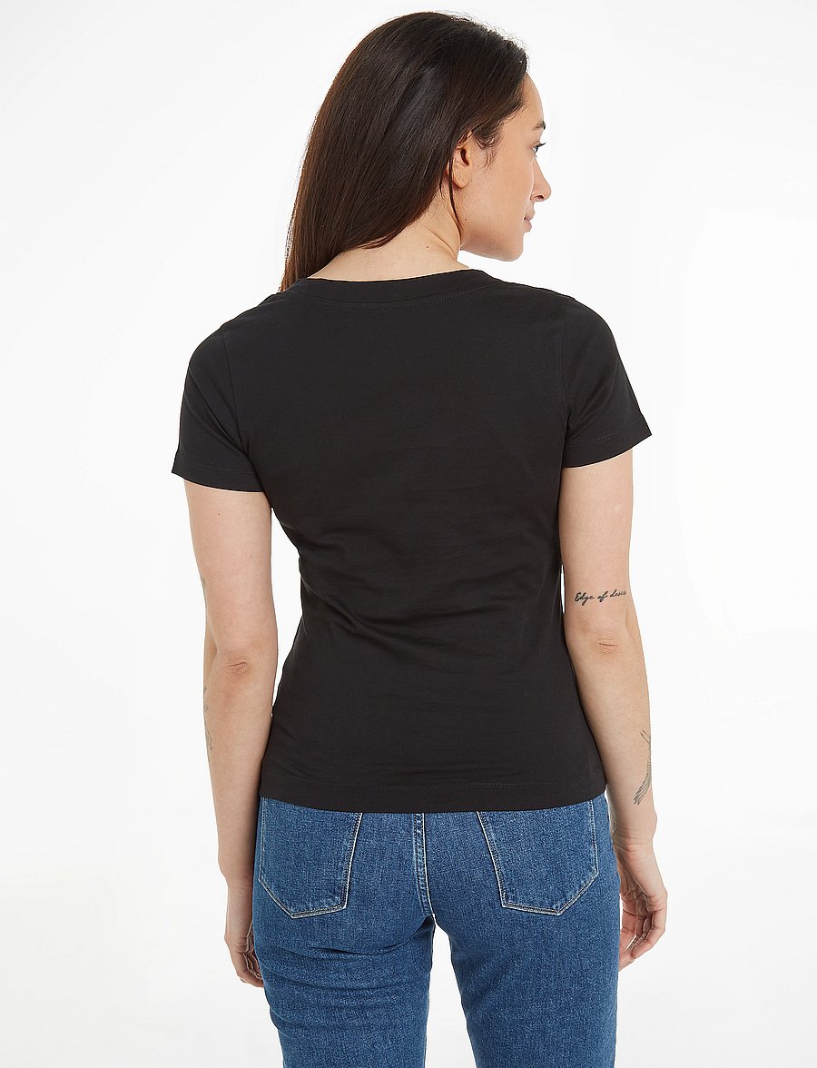 Calvin Klein Jeans - 2-PACK MONOLOGO V-NECK TEE - t-särgid - ck black/bright white - 2