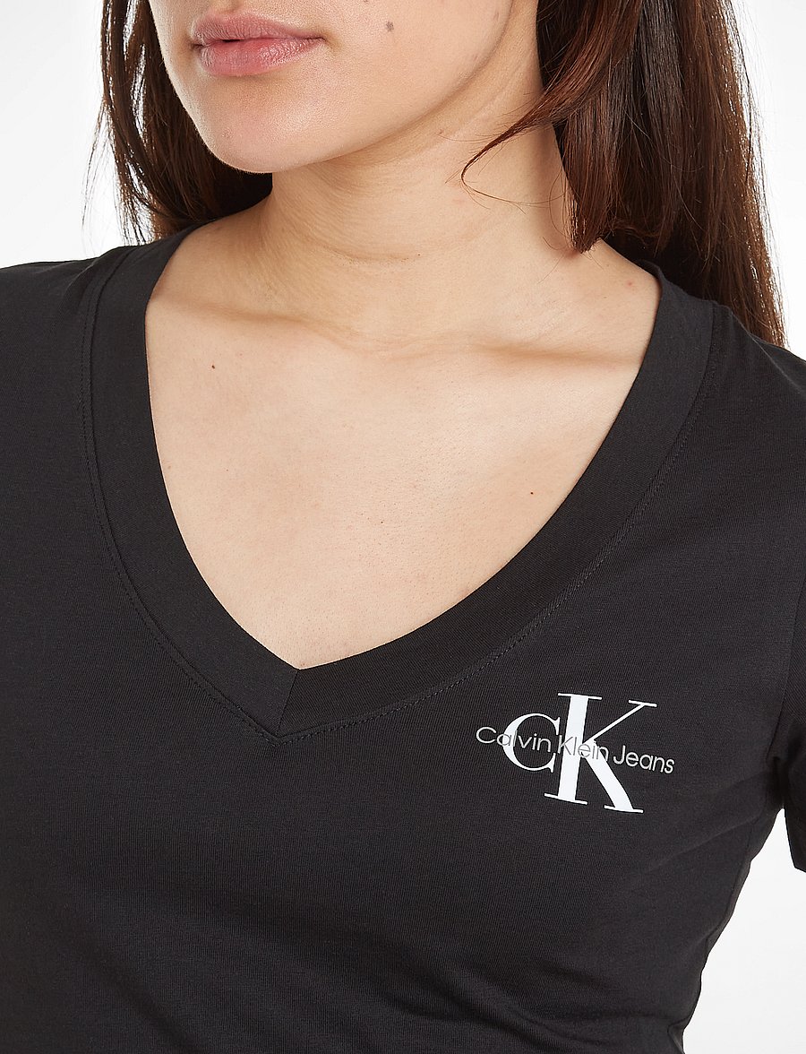 Calvin Klein Jeans - 2-PACK MONOLOGO V-NECK TEE - t-särgid - ck black/bright white - 3