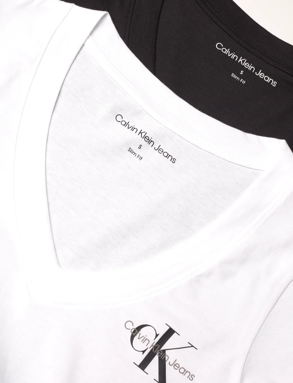 Calvin Klein Jeans - 2-PACK MONOLOGO V-NECK TEE - t-shirts - ck black/bright white - 4
