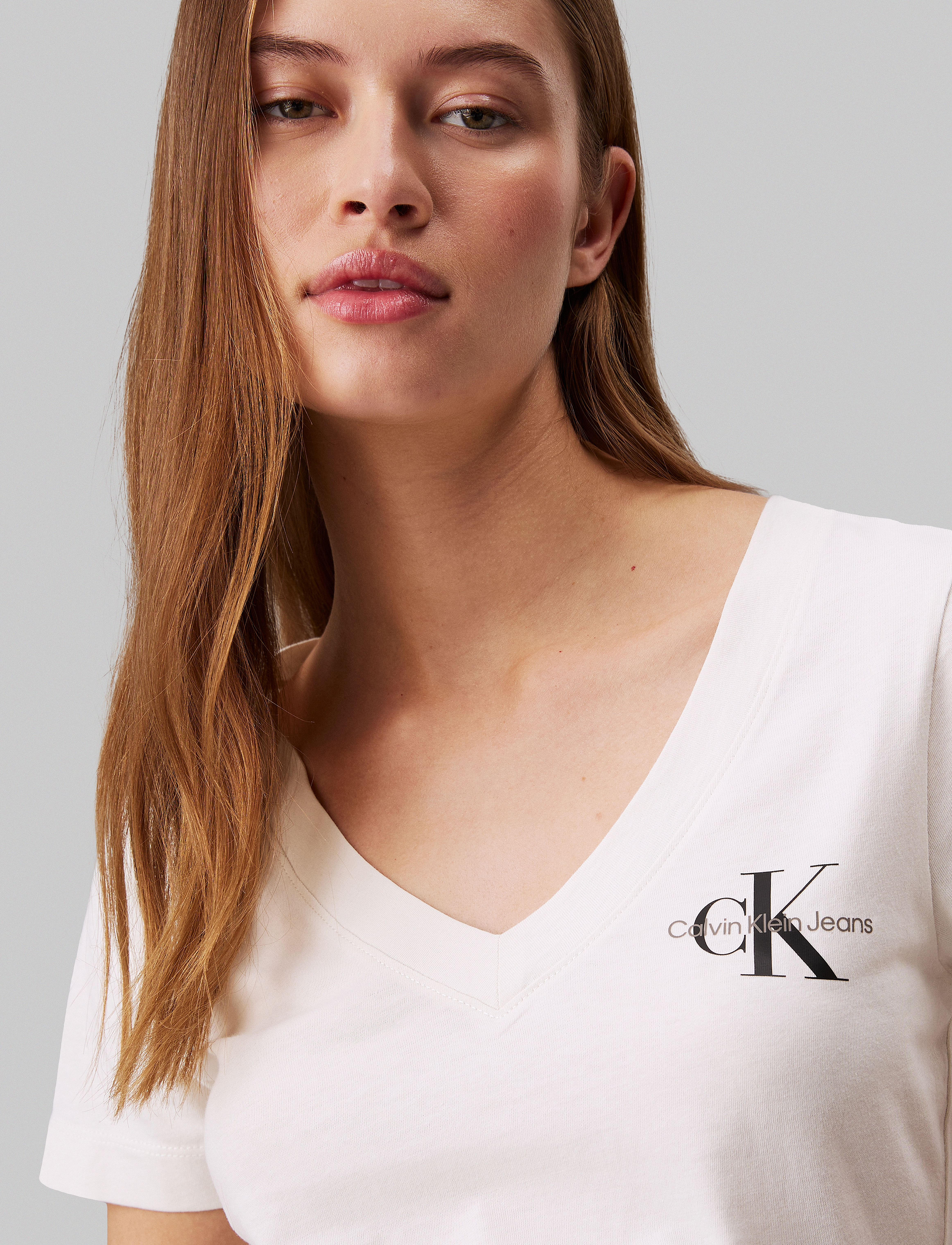 Calvin Klein Jeans - 2-PACK MONOLOGO V-NECK TEE - t-shirts - ivory / ck black - 4