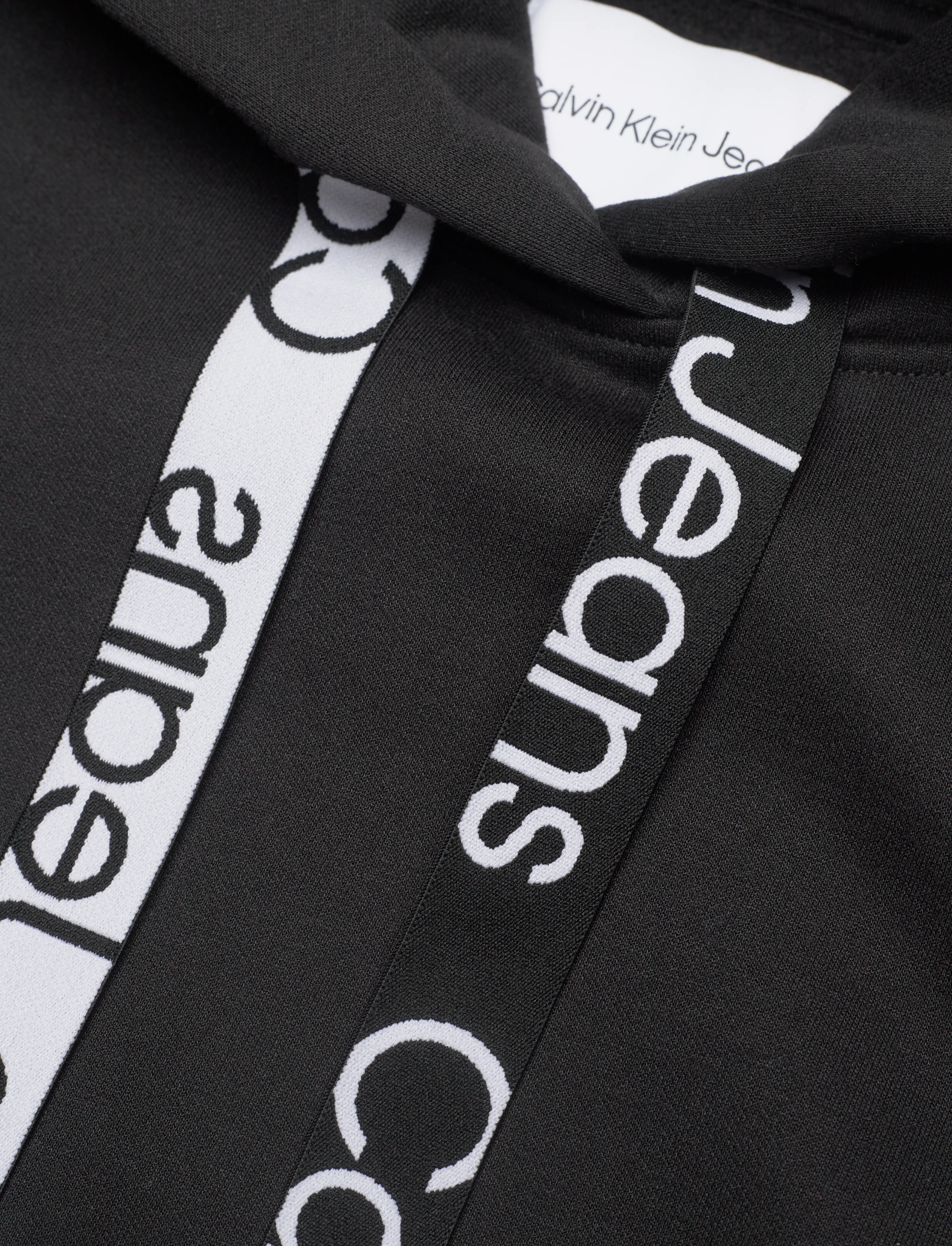 Calvin Klein Jeans - LOGO DRAWCORD CROPPED HOODIE - ck black/bright white - 2