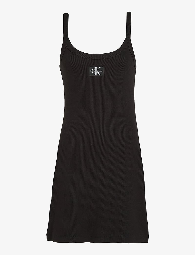 Calvin Klein Jeans - WOVEN LABEL RIB TANK DRESS - t-shirt-kleider - ck black - 1