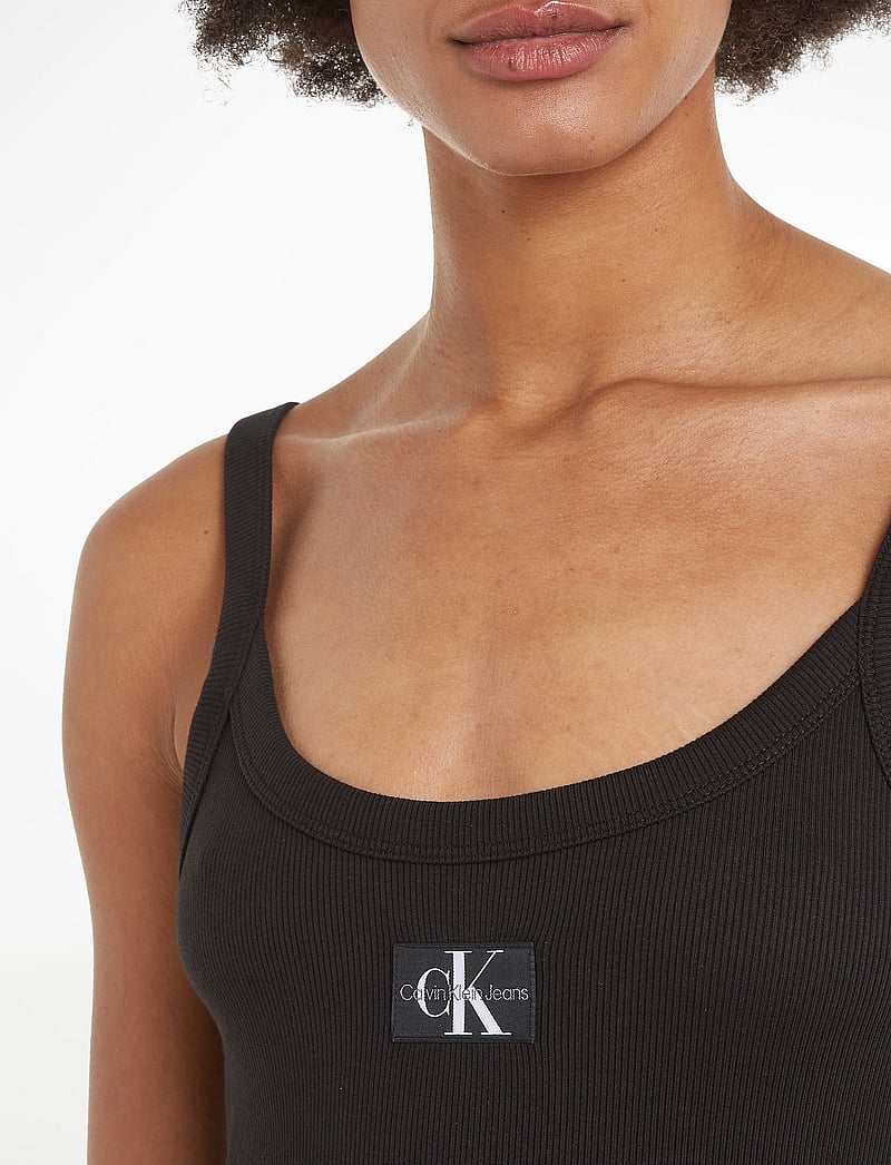 Calvin Klein Jeans - WOVEN LABEL RIB TANK DRESS - t-shirt-kleider - ck black - 3