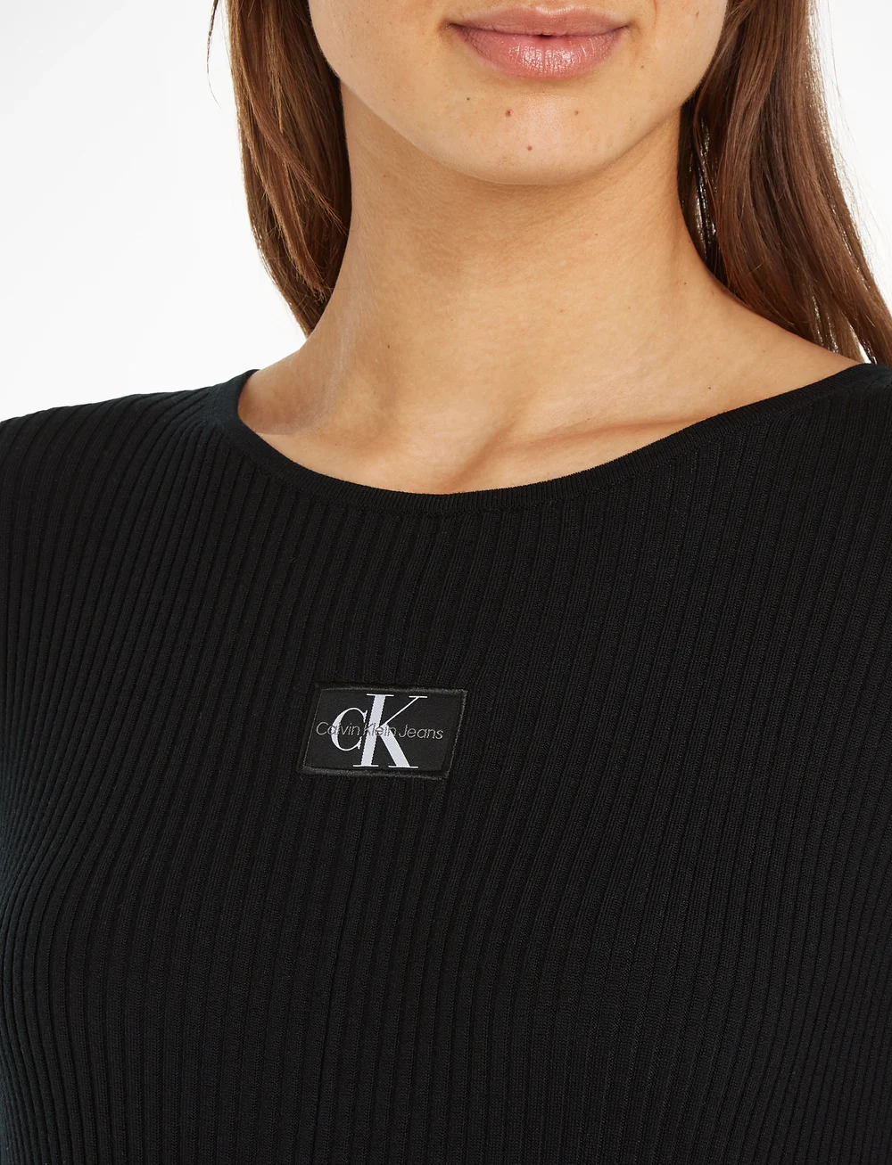 Calvin Klein Jeans - WOVEN LABEL SS SWEATER DRESS - t-shirtklänningar - ck black - 3