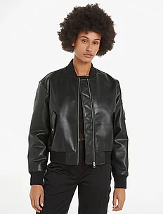 FAUX LEATHER BOMBER JACKET, Calvin Klein Jeans