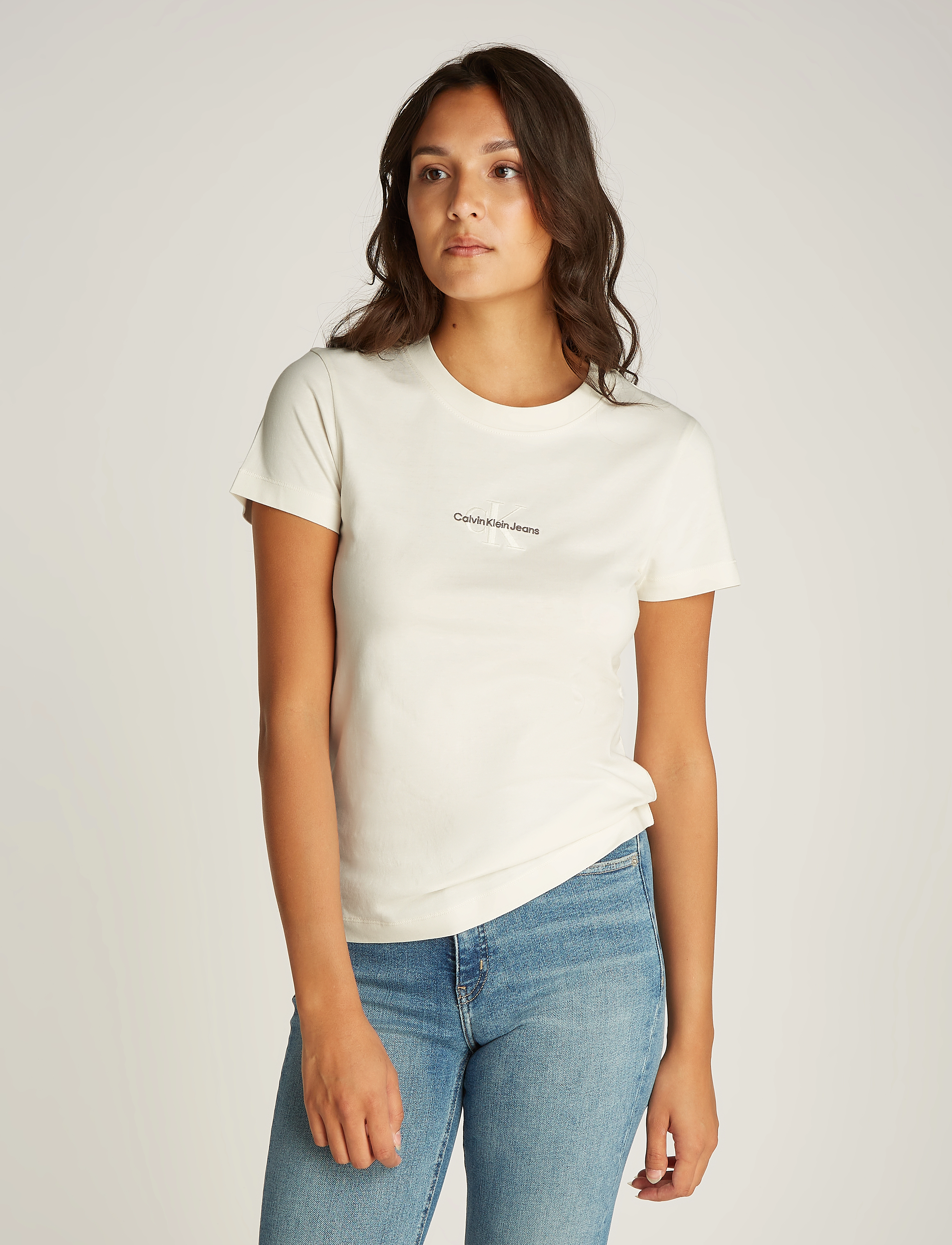 Calvin Klein Jeans - MONOLOGO SLIM TEE - ivory - 5