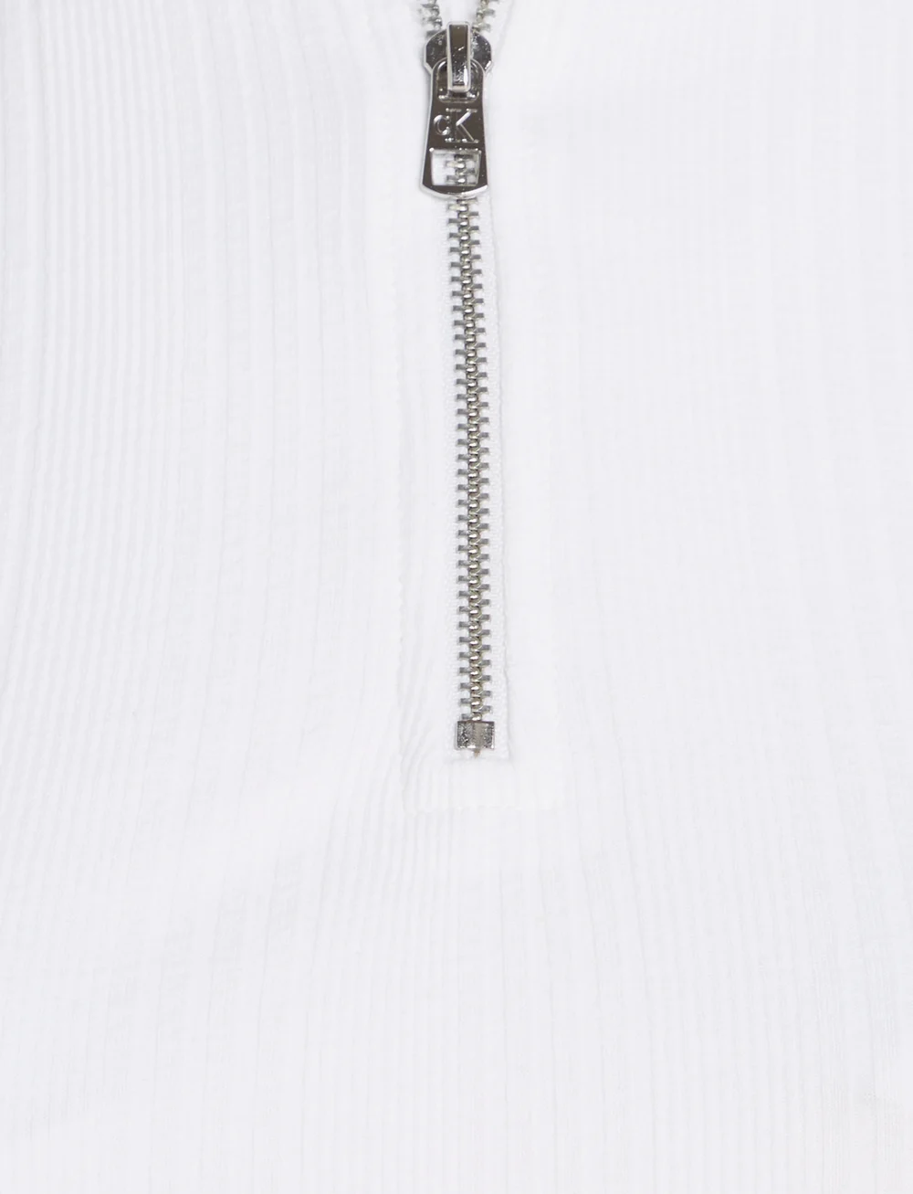 Calvin Klein Jeans - VARIEGATED RIB HALF ZIP TOP - t-shirts - bright white - 4