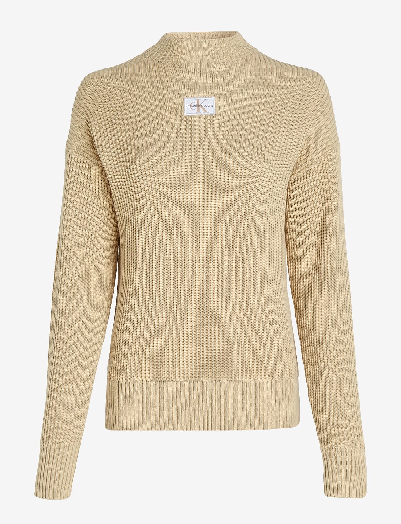 Calvin Klein Jeans - WOVEN LABEL LOOSE SWEATER - pale khaki - 1