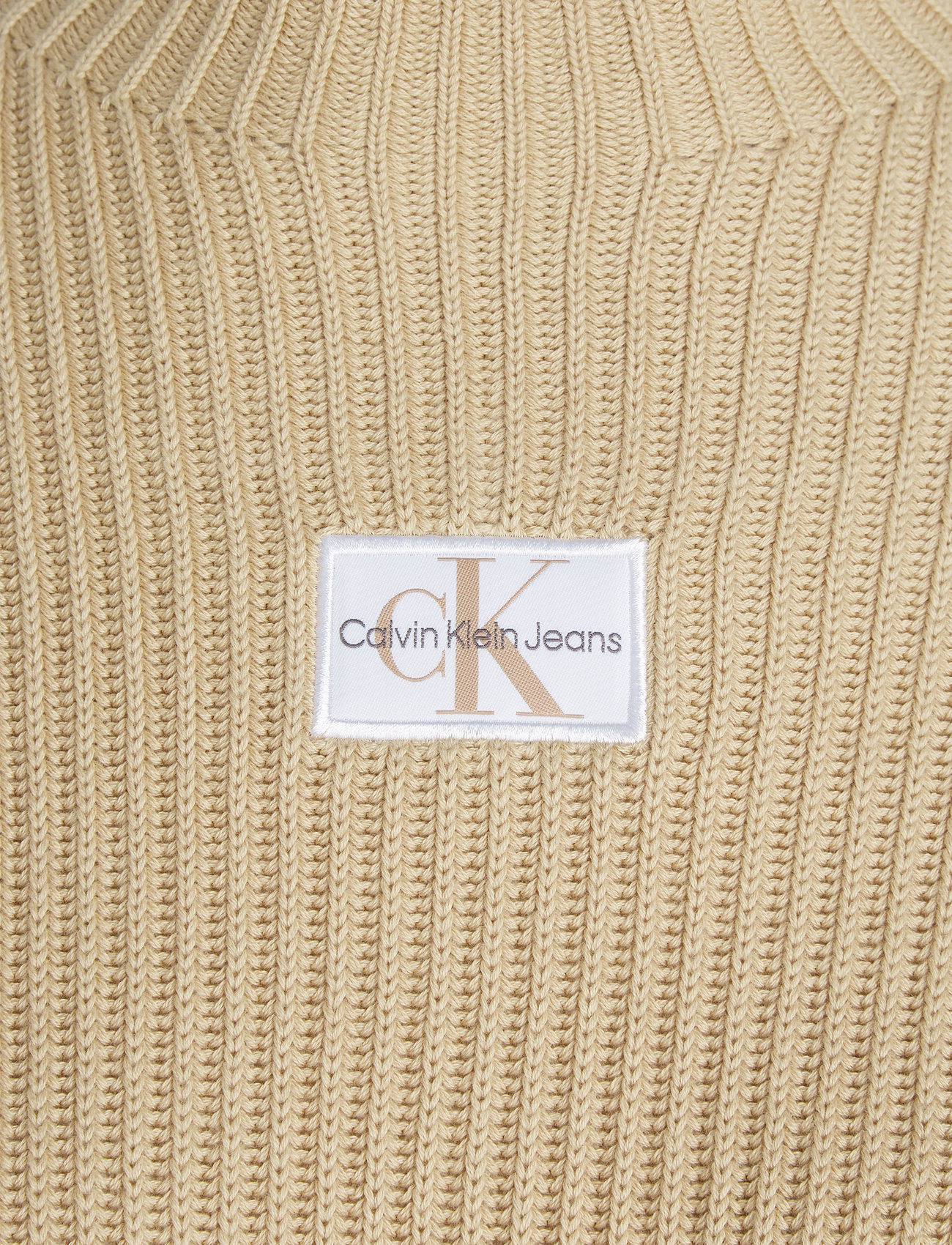 Calvin Klein Jeans - WOVEN LABEL LOOSE SWEATER - pale khaki - 5