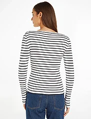 Calvin Klein Jeans - WOVEN LABEL TIGHT SWEATER - langärmlige tops - ck black / bright white striped - 2