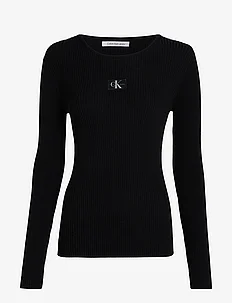 WOVEN LABEL TIGHT SWEATER, Calvin Klein Jeans