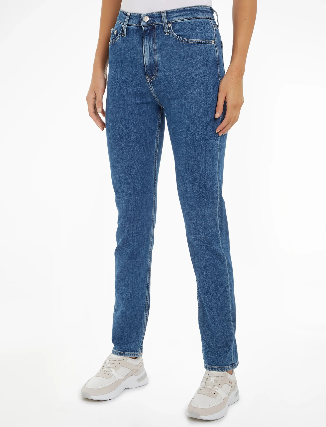 Calvin Klein Jeans - AUTHENTIC SLIM STRAIGHT - aptempti džinsai - denim medium - 1