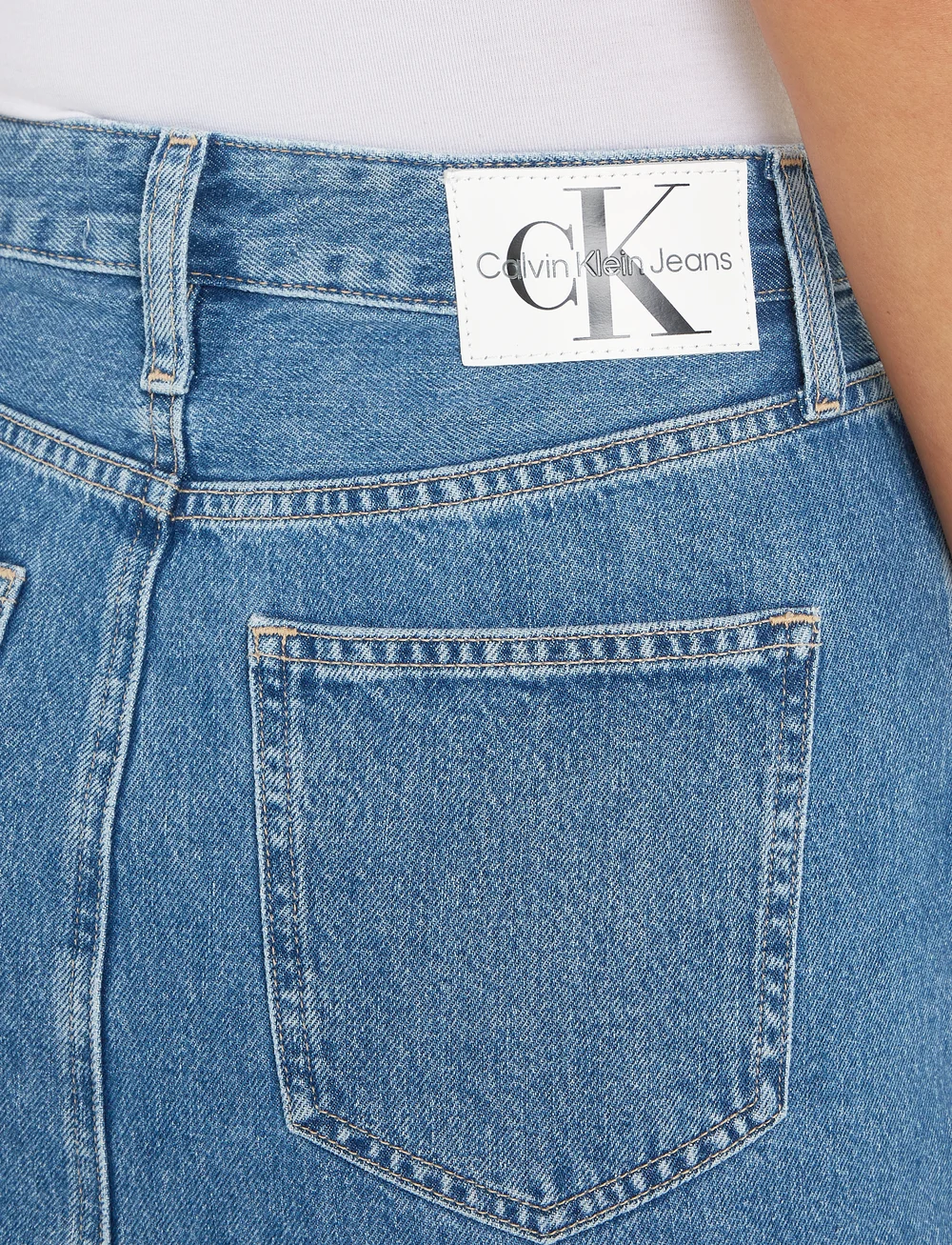 Calvin Klein Jeans - TROUSER POCKET MAXI SKIRT - denimnederdele - denim light - 3
