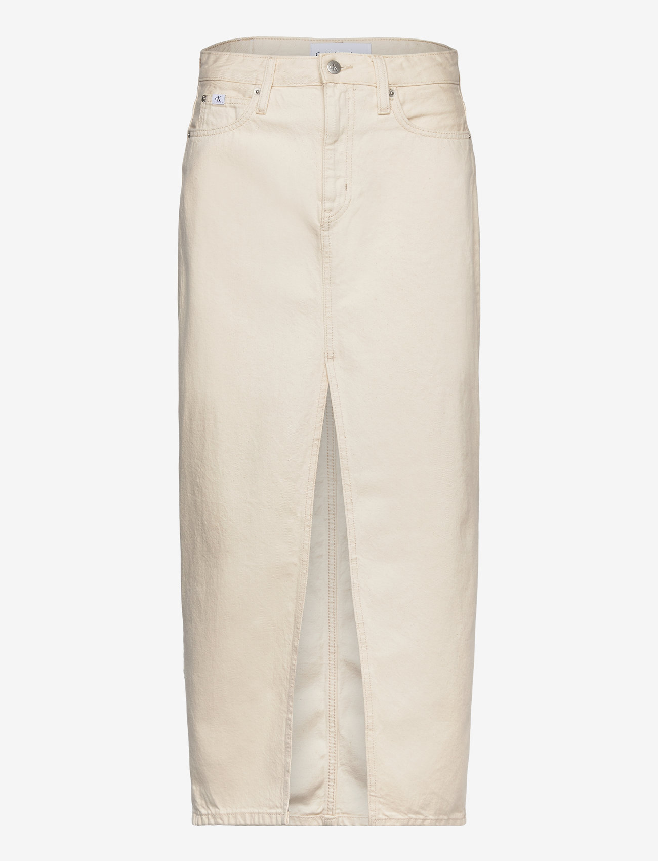 Calvin Klein Jeans - FRONT SPLIT MAXI DENIM SKIRT - maxi röcke - denim light - 0