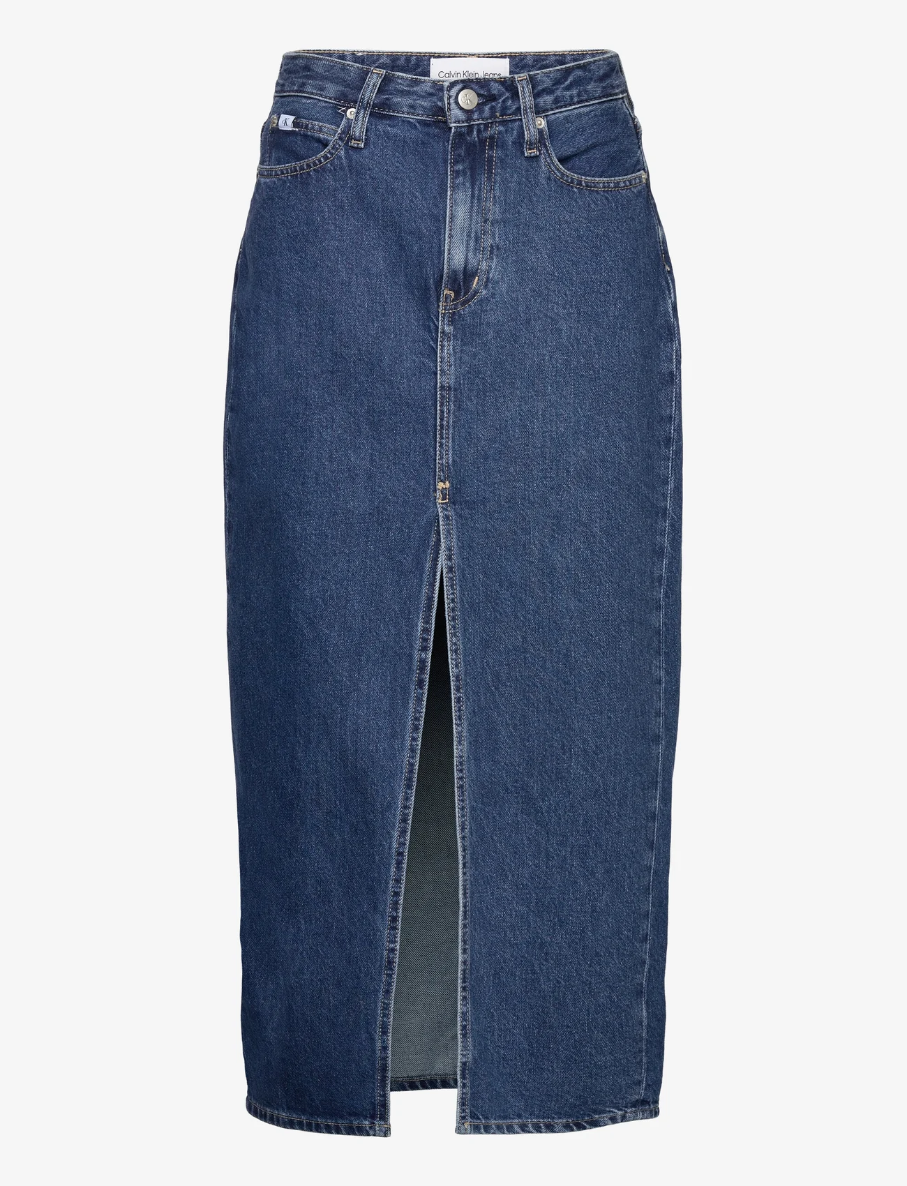 Calvin Klein Jeans - FRONT SPLIT MAXI DENIM SKIRT - maxikjolar - denim dark - 0