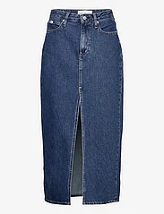 Calvin Klein Jeans - FRONT SPLIT MAXI DENIM SKIRT - gari svārki - denim dark - 0