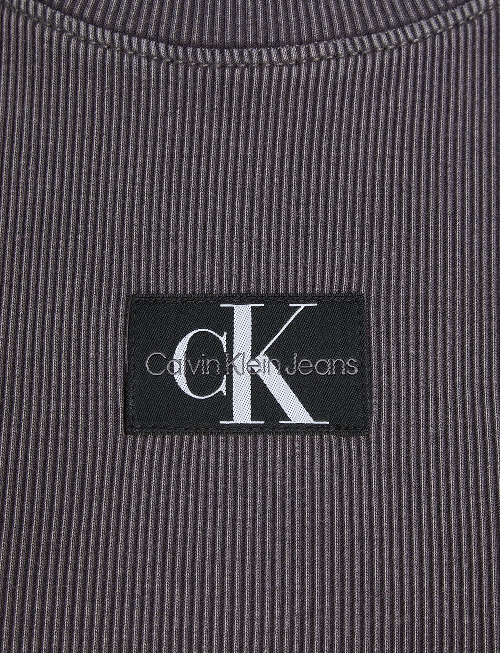 Calvin Klein Jeans Washed Woven Label Rib Baby Tee T shirts Boozt