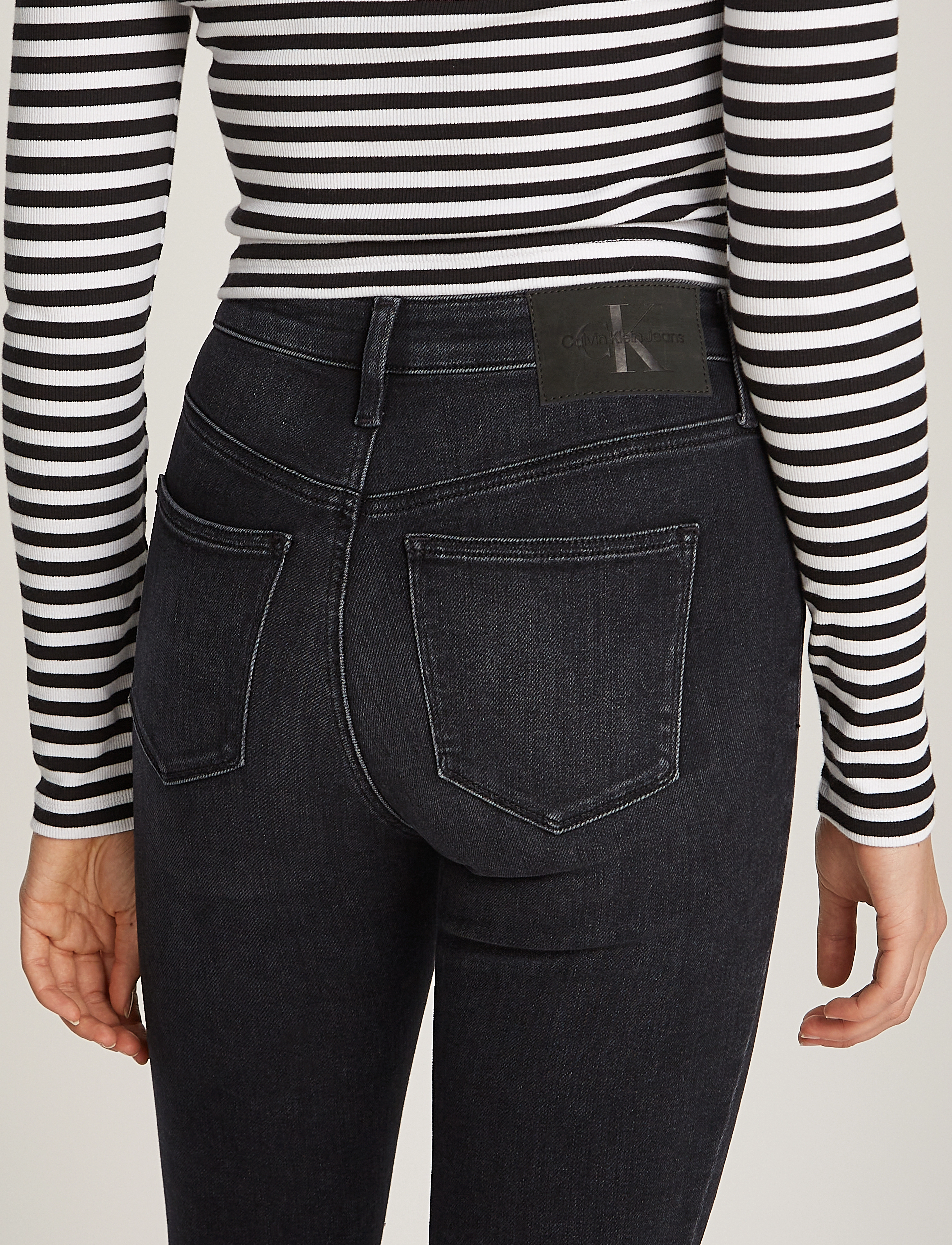 Calvin Klein Jeans - HIGH RISE SUPER SKINNY ANKLE - denim black - 3