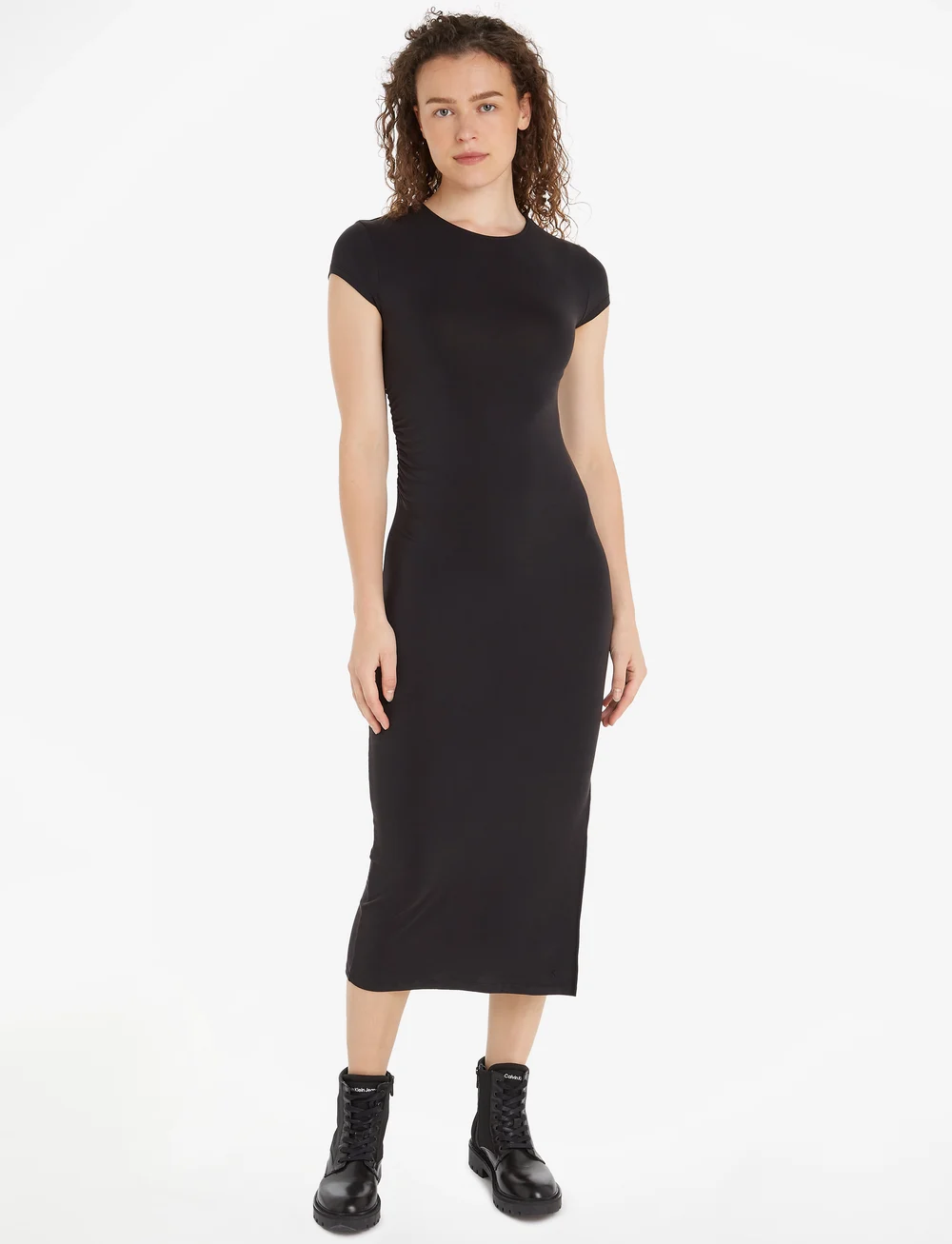 Calvin klein long black dress clearance
