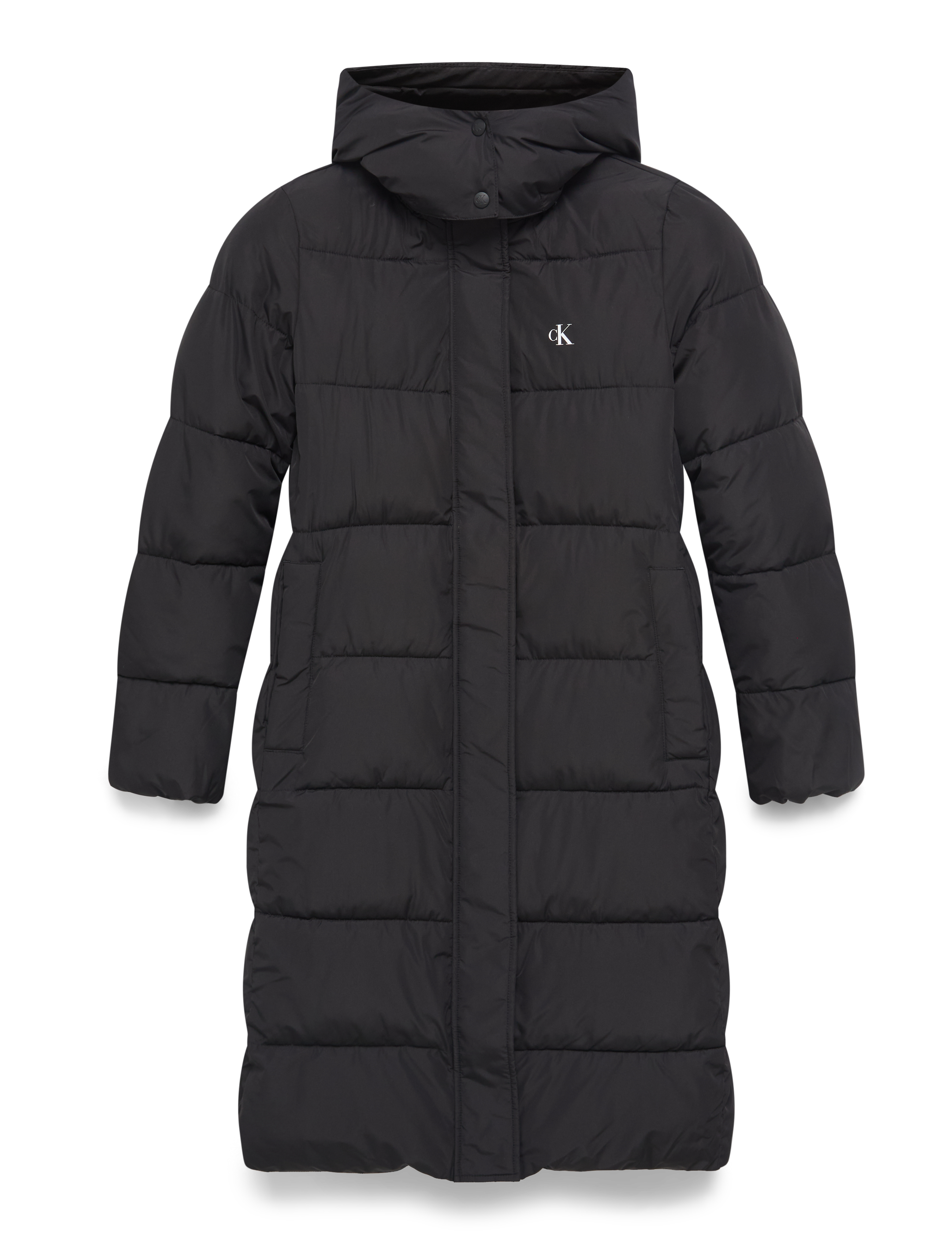 Calvin Klein Jeans MONOLOGO NON DOWN LONG PUFFER - Jackor & Kappor - CK BLACK / black